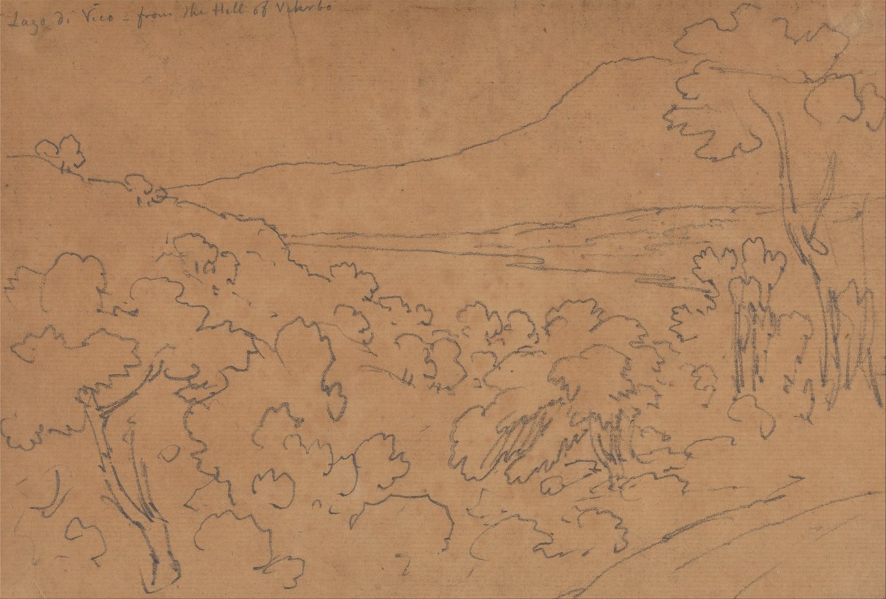 Lago de Vico da Colina de Viterbo de John Robert Cozens