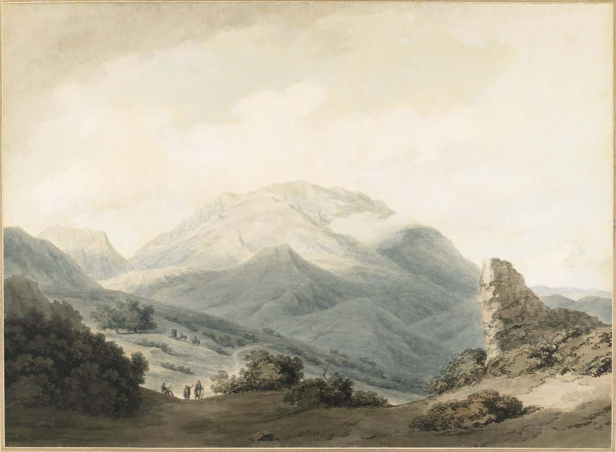 Monte Parnaso da estrada entre Livadia e Delphi, c.1790 de John Robert Cozens