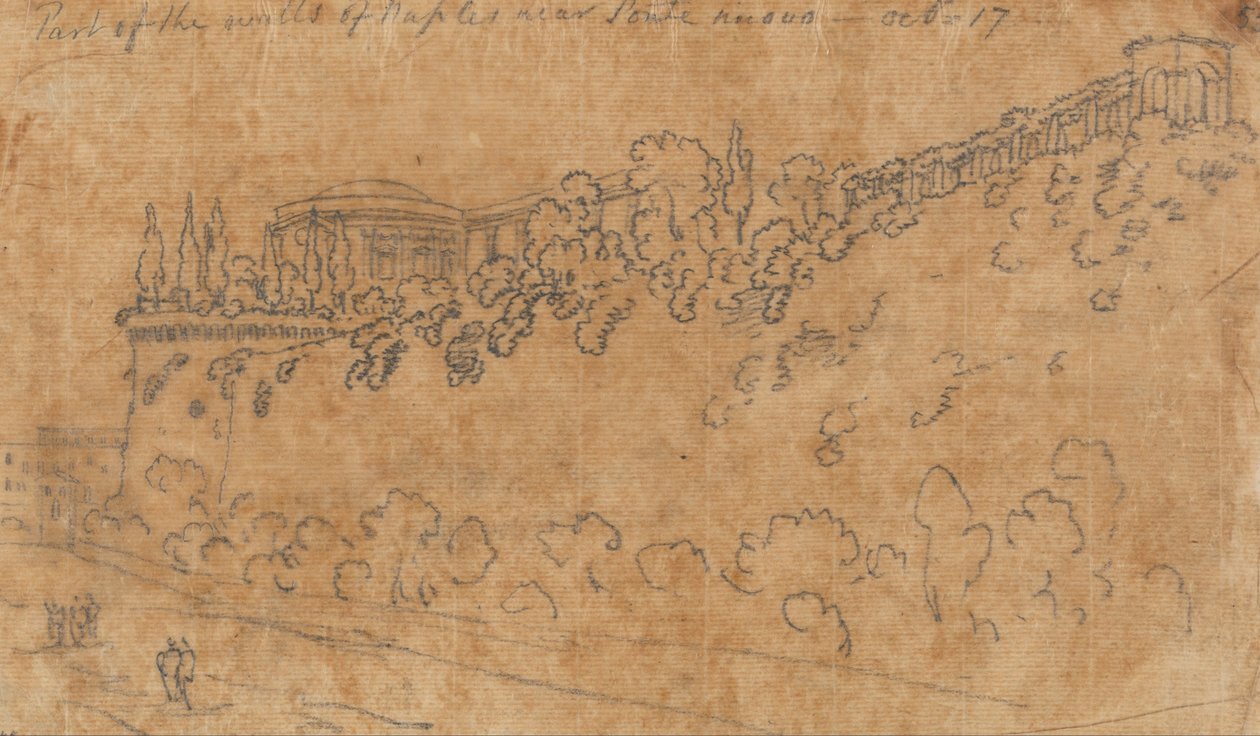 Parte das muralhas de Nápoles, perto de Ponte Nuovo, 17 de outubro de John Robert Cozens