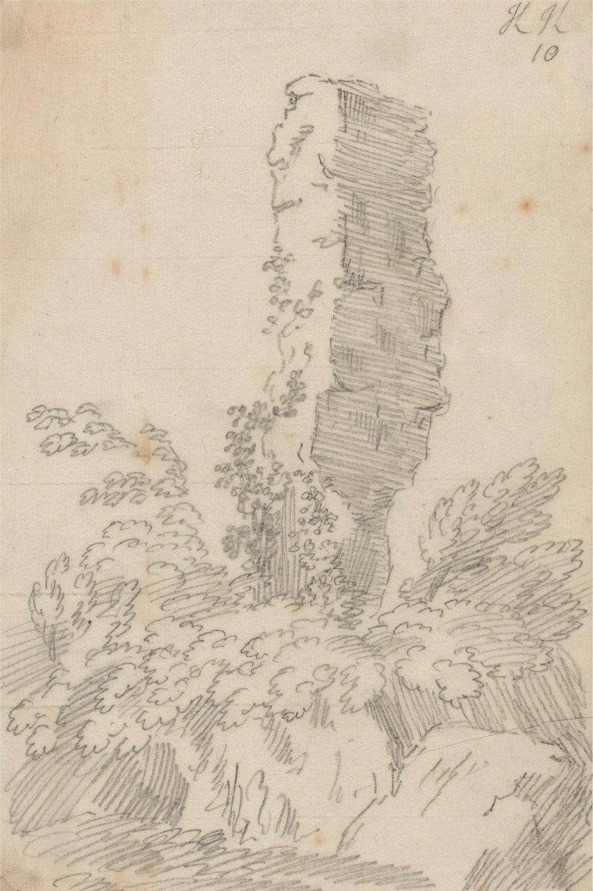 Rocha perpendicular e árvores de John Robert Cozens