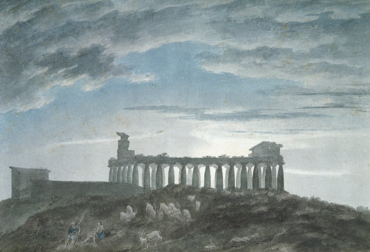 O pequeno templo em Paestum de John Robert Cozens