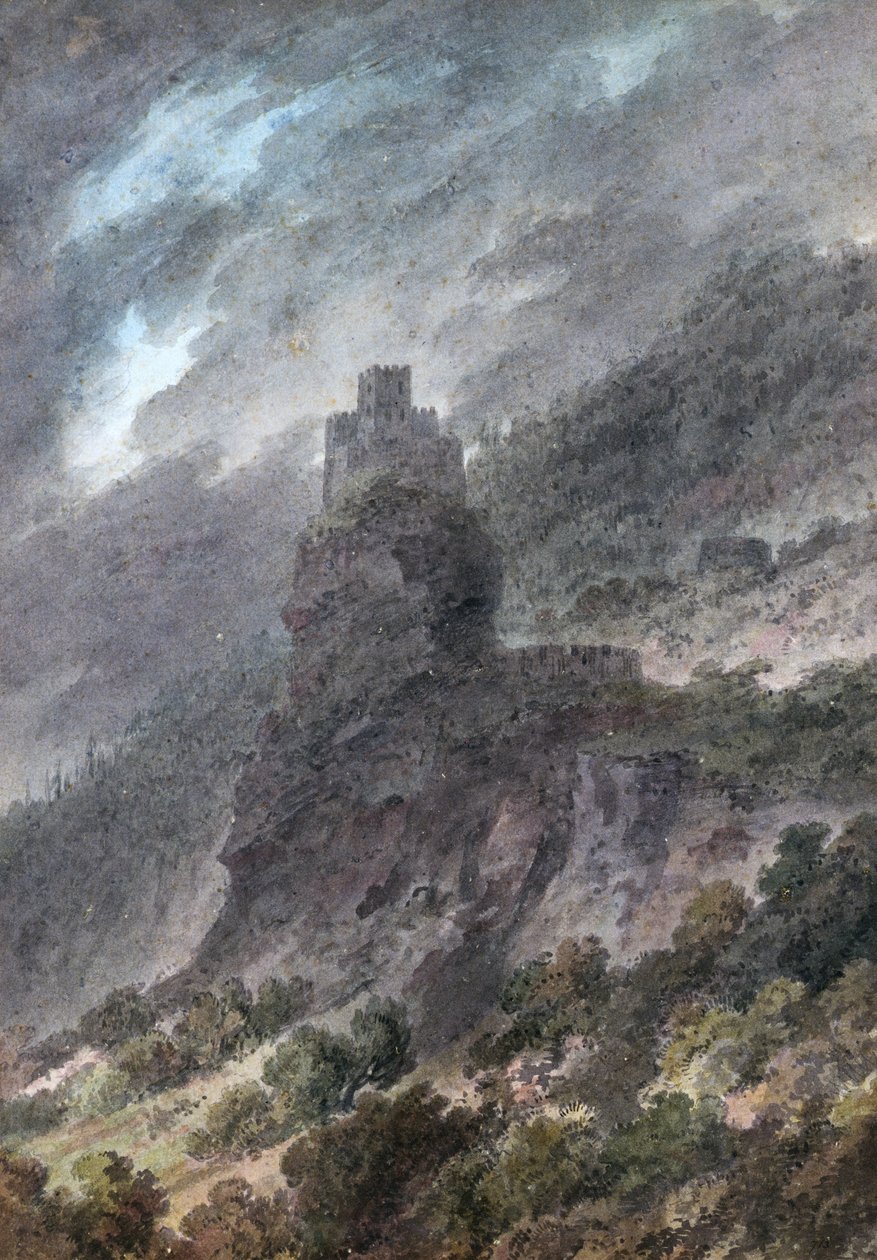 Vista de um Schloss entre Bolzano e Trent, de John Robert Cozens