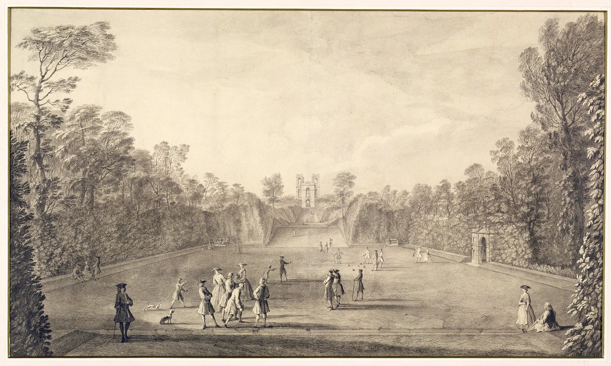 O Bowling Green em Claremont, 1738 de John Rocque