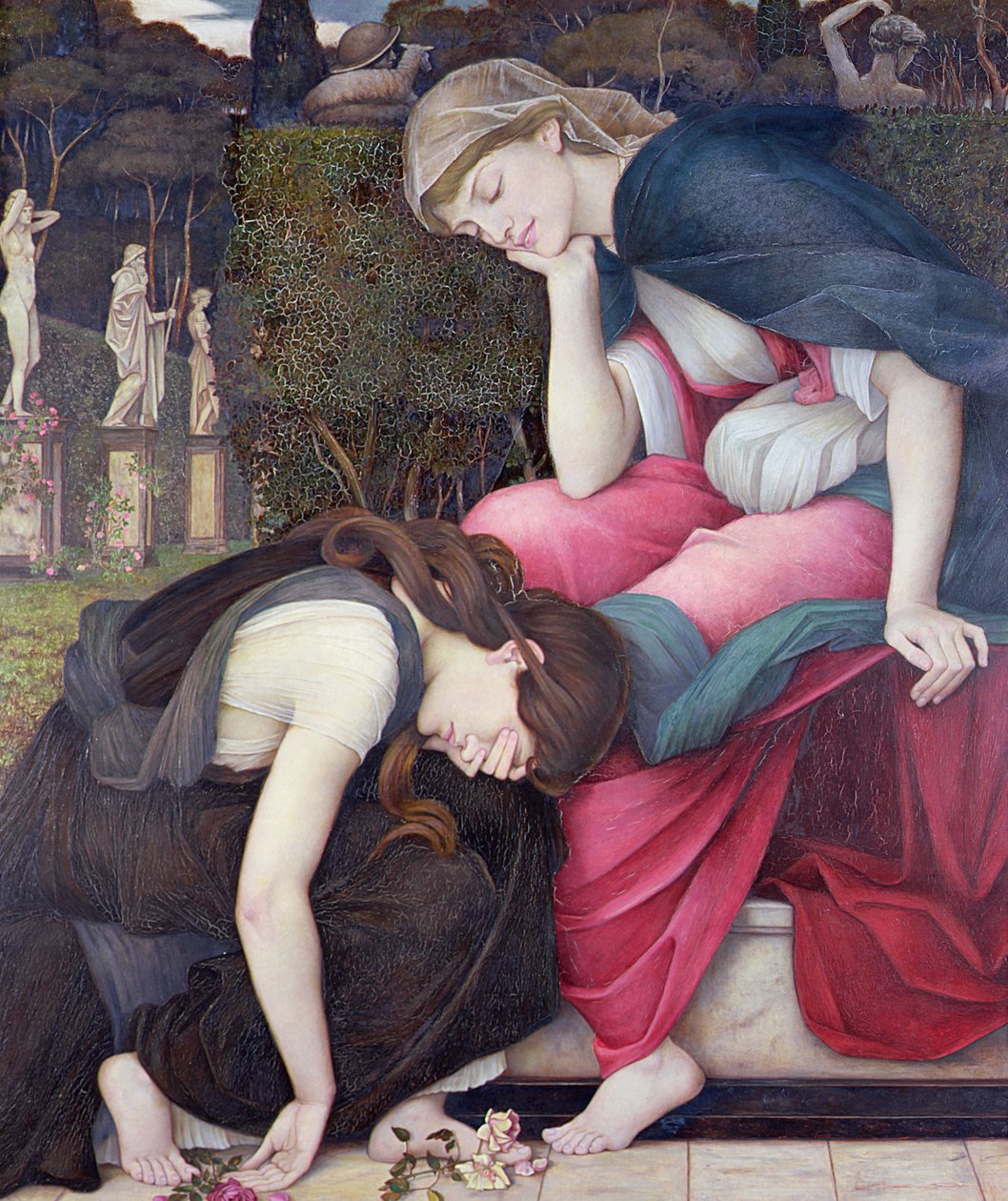 Paciência em um monumento sorrindo no sofrimento, exh. 1884 de John Roddam Spencer Stanhope