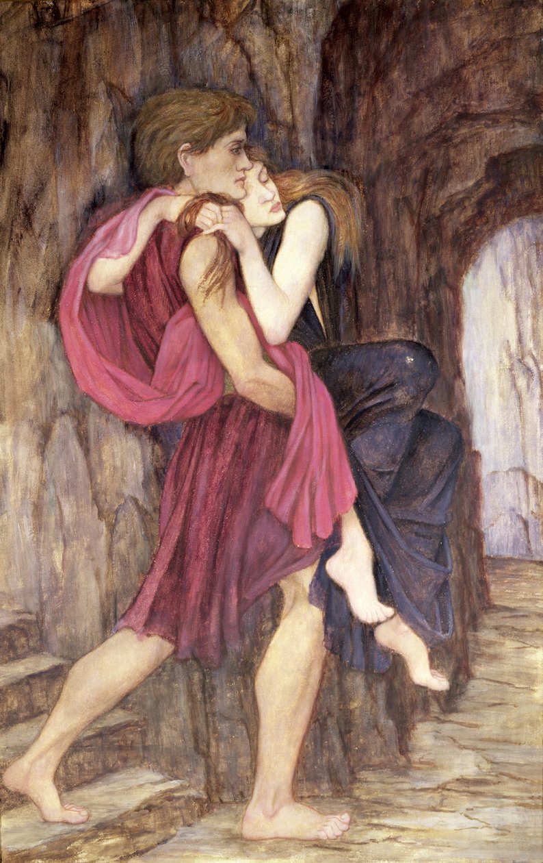 Duas figuras em uma caverna de John Roddam Spencer Stanhope