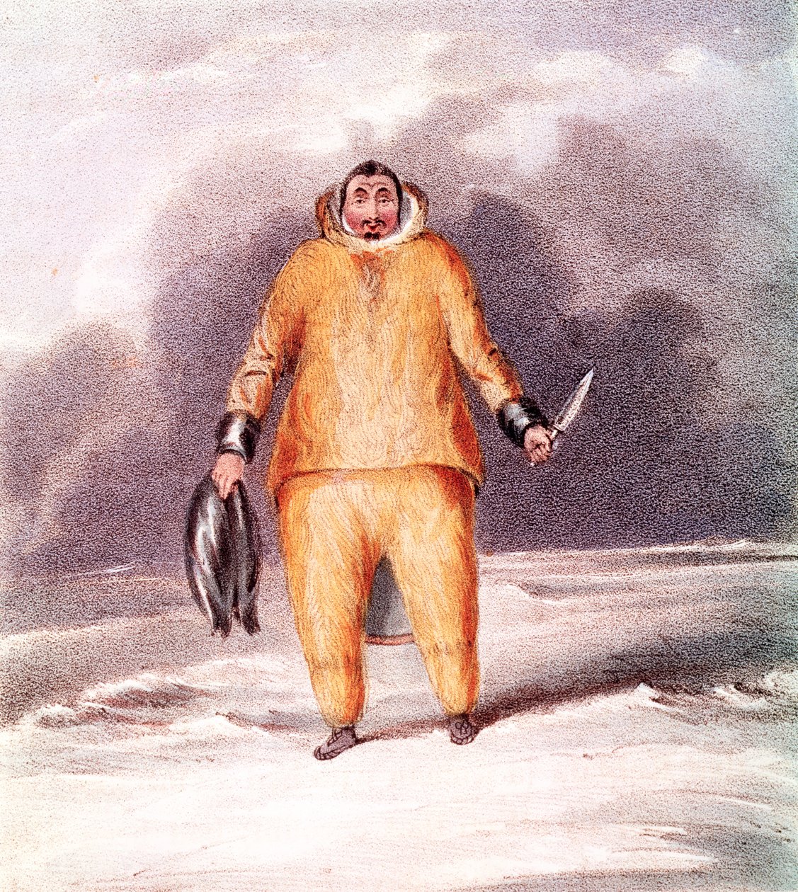 Kunana, um esquimó, gravado por John Brandard (1812-63), impresso por Graf e Sorel de John Ross