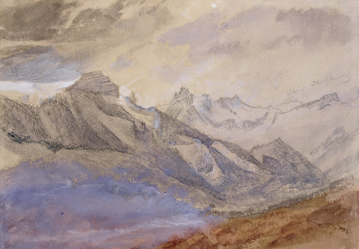 Mont Dauphiny, perto de Chartreuse (wc e lápis sobre papel) de John Ruskin