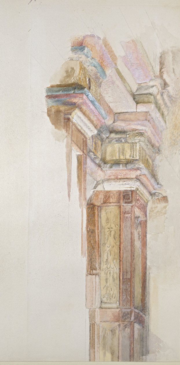 O Palazzo Gambacorti, Pisa, 27 - 30 de abril de 1872 (aquarela sobre grafite em papel wove) de John Ruskin