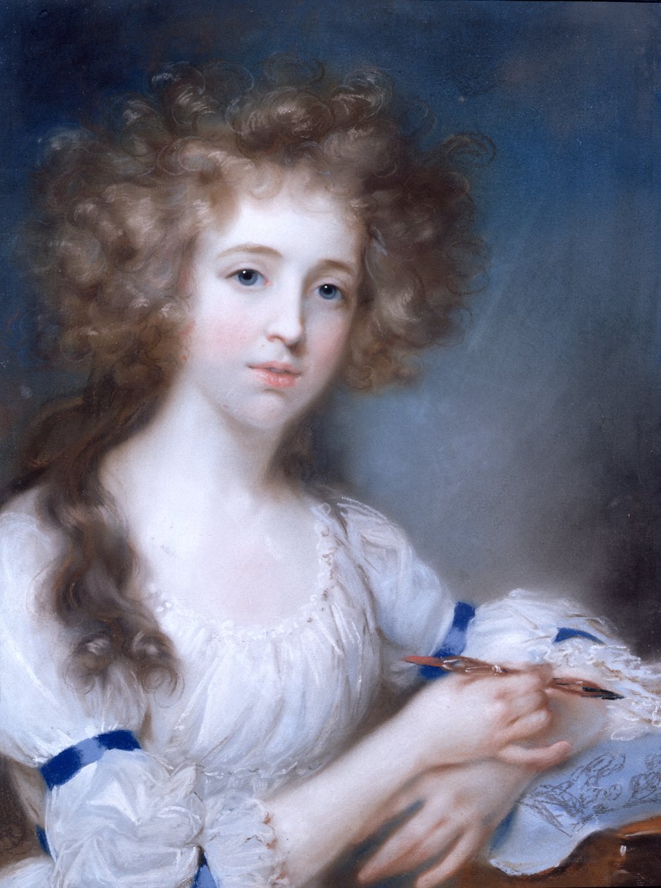 Retrato de uma senhora (pastel) de John Russell