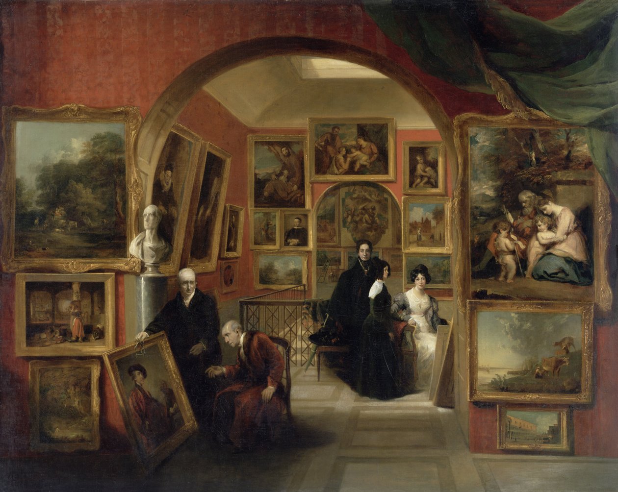 O Interior da Galeria do Instituto Britânico, 1829 de John Scarlett Davis