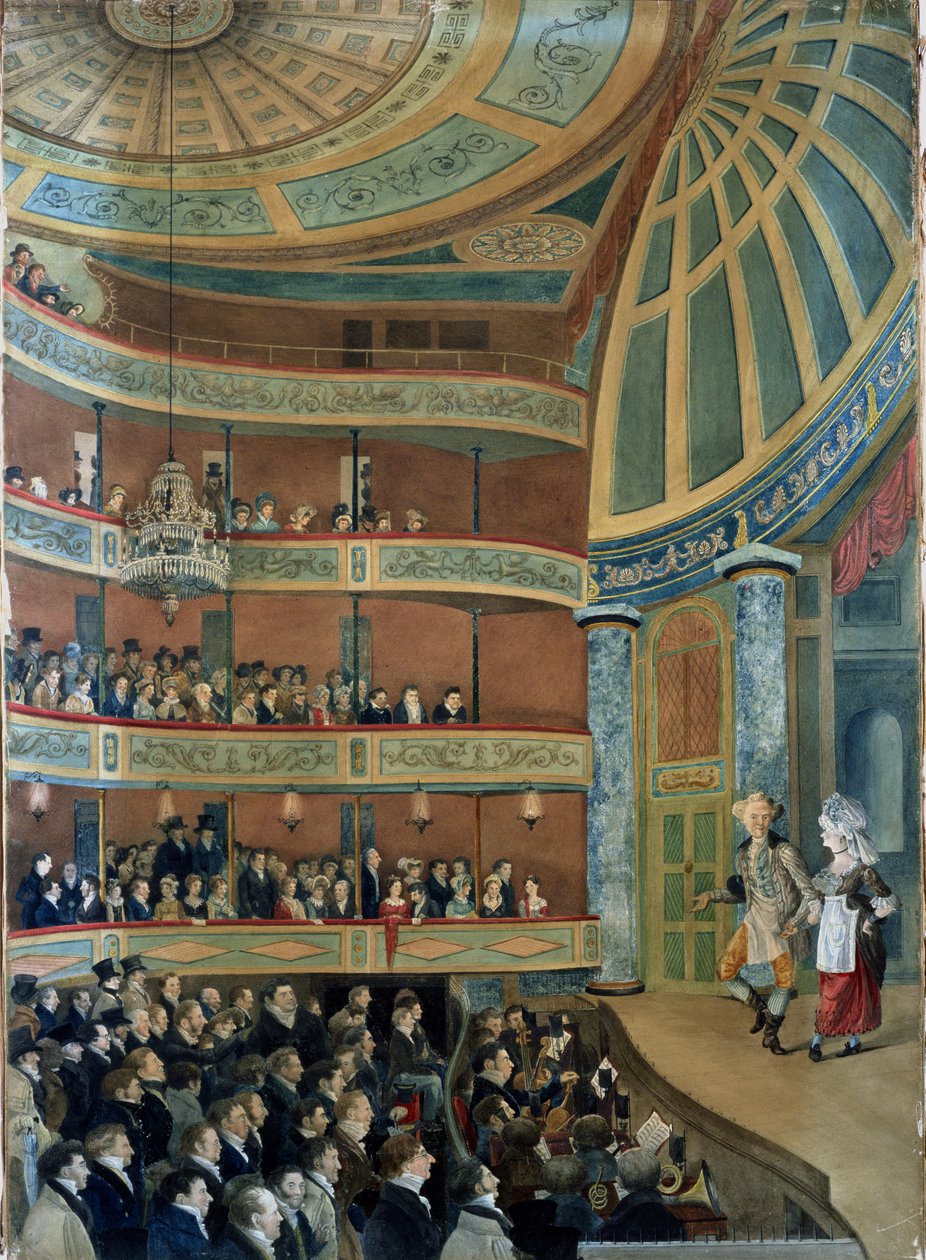 Interior, de, a, parque, teatro, cidade nova iorque, 1822 de John Searle