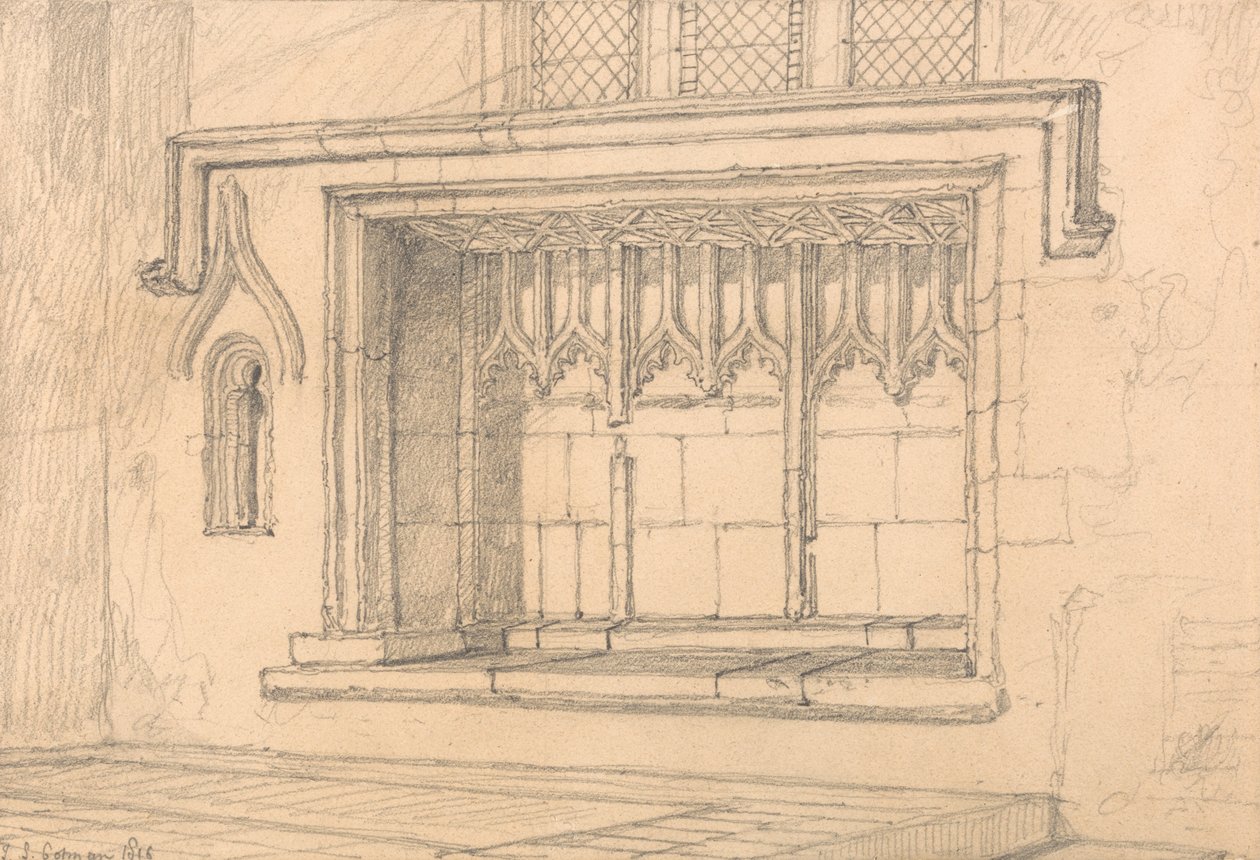 Um, sedilia, em, upwell, igreja, norfolk de John Sell Cotman