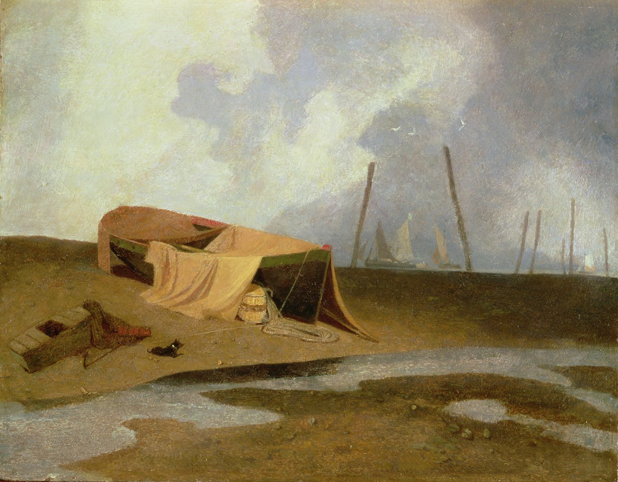 Barcos na praia de Greater Yarmouth de John Sell Cotman