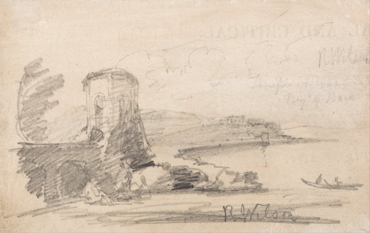 Ponte e torre, depois de Richard Wilson de John Sell Cotman