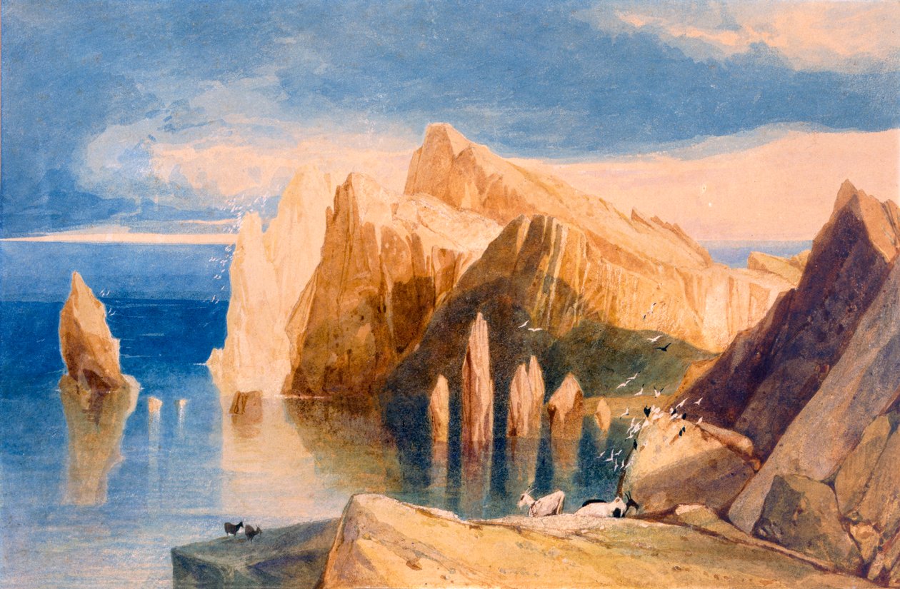 Penhascos no North East Side de Point Lorenzo, Madeira de John Sell Cotman