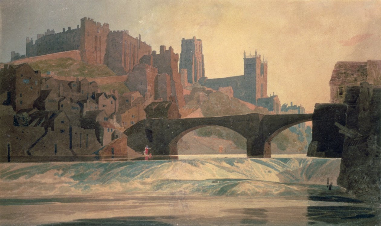 Castelo de Durham e Catedral, c.1809-10 de John Sell Cotman