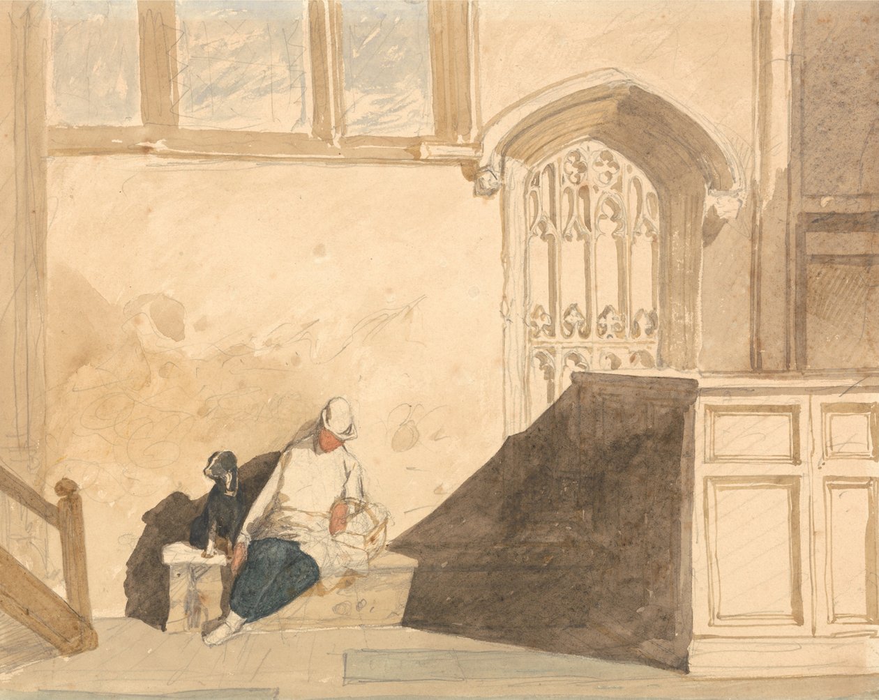 Errand Boy dormindo em uma igreja de John Sell Cotman