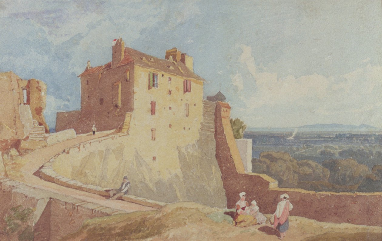 Figuras nas Muralhas da Domfront de John Sell Cotman