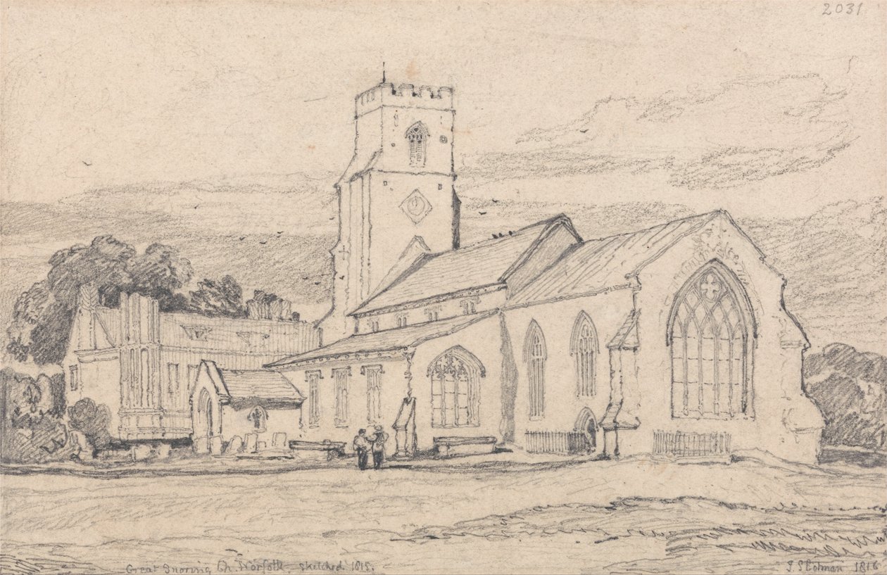 Igreja ronco grande, Norfolk de John Sell Cotman