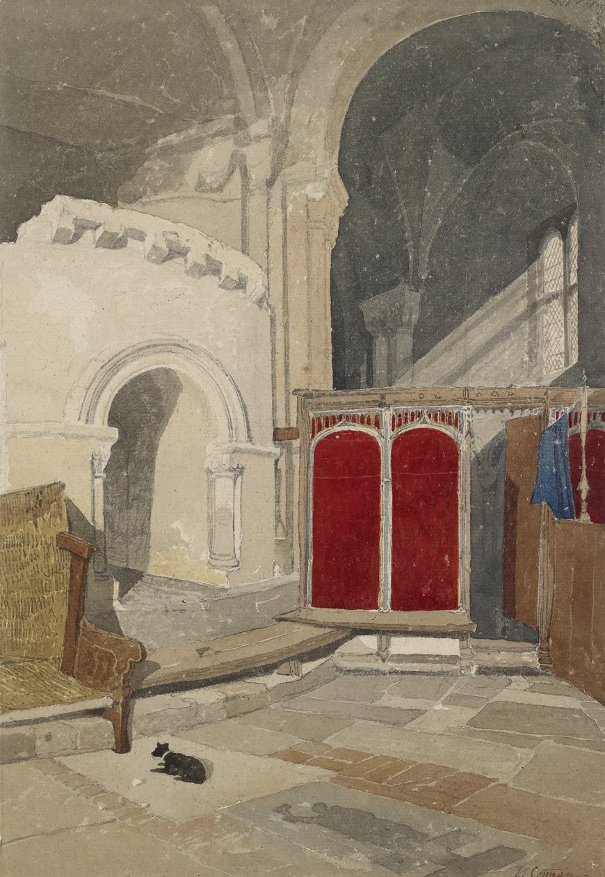 Interior, de, catedral norwich, 19o século de John Sell Cotman