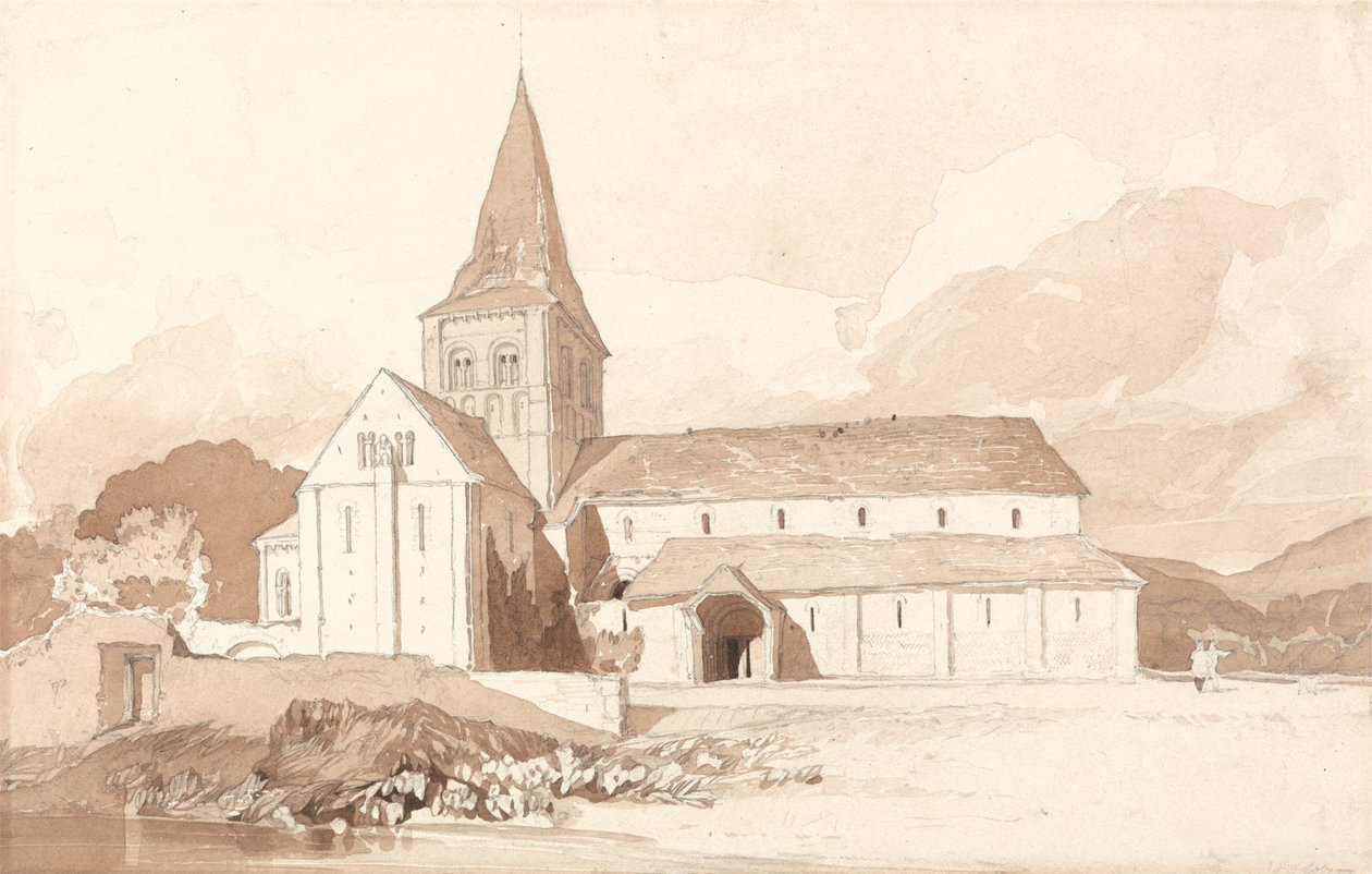 Nossa Senhora na Água, Domfront, Normandia de John Sell Cotman