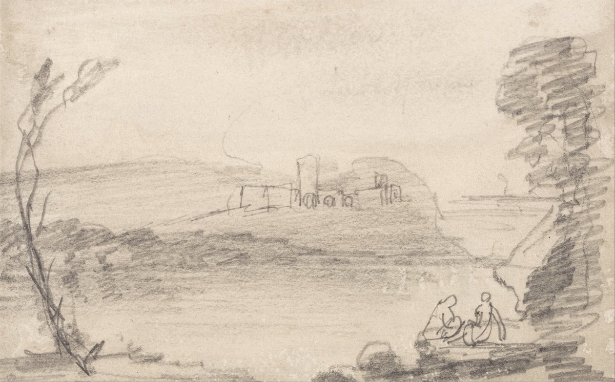 Ruína em um lago, na maneira de Richard Wilson de John Sell Cotman