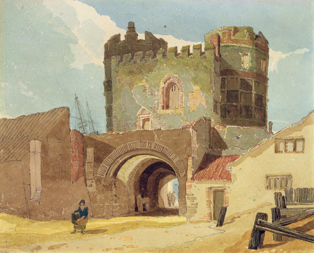 O, sul, portão, grande, yarmouth, norfolk de John Sell Cotman
