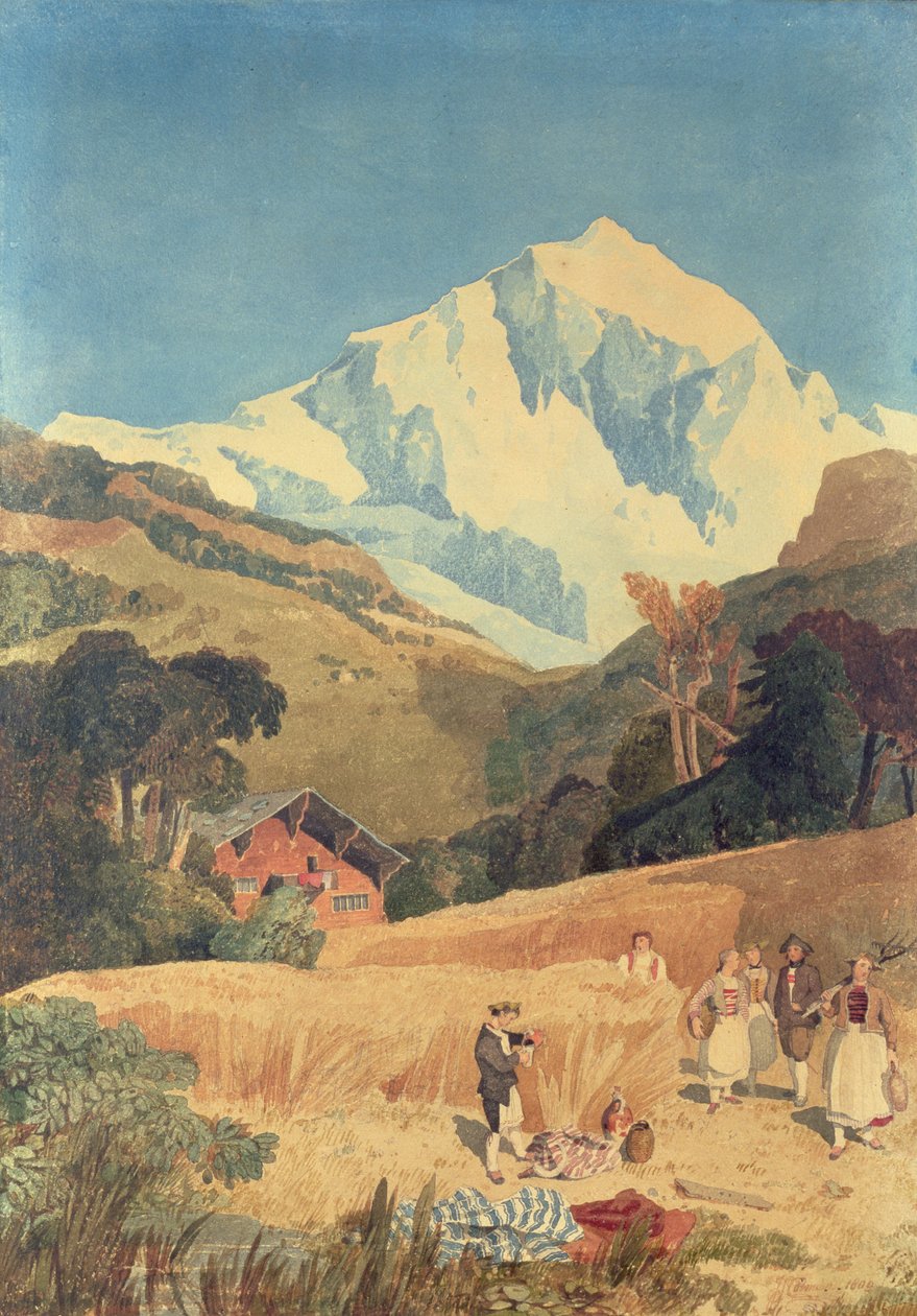 Vista do Jungfrau-Horn, 1809 de John Sell Cotman