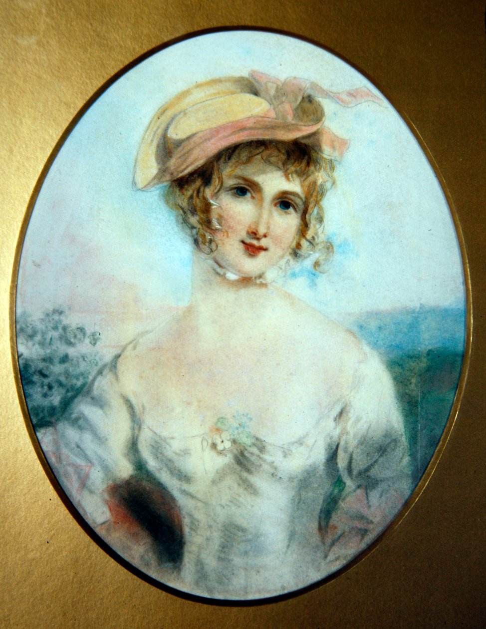 A Country Maiden (lápis e giz colorido sobre papel) de John Simmons