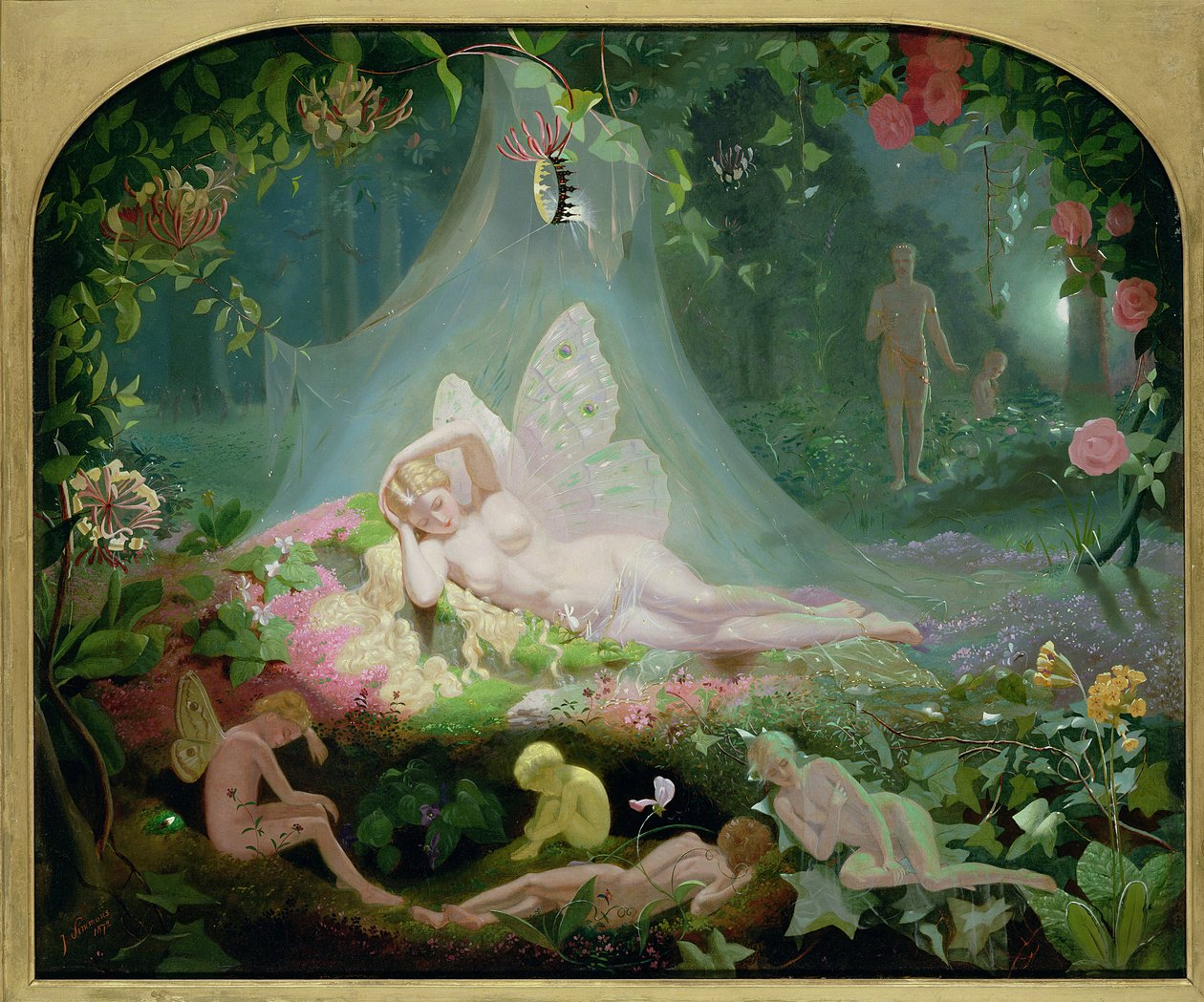 Lá dorme Titania, 1872 de John Simmons