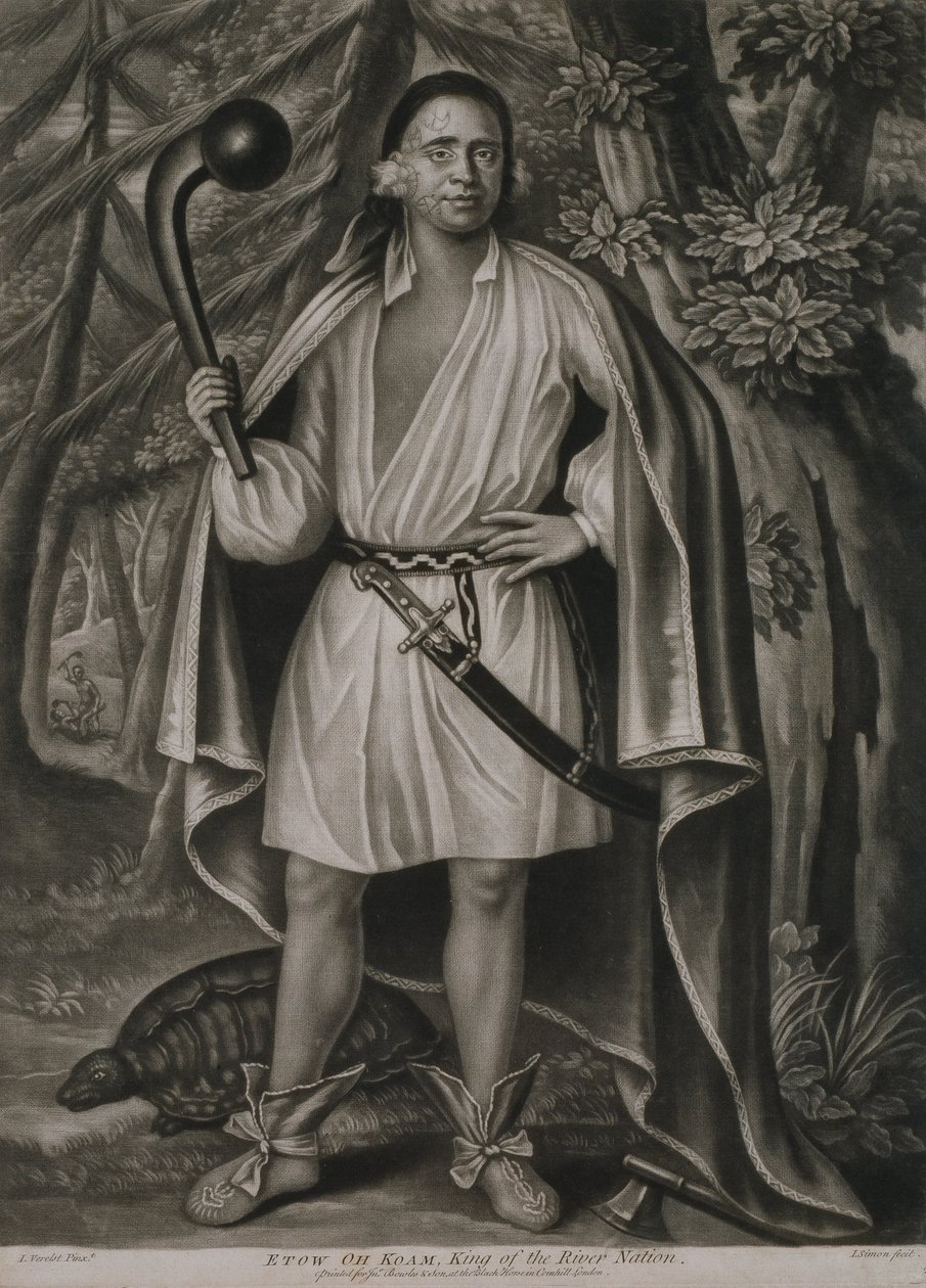 Etow Oh Koam, Rei da Nação do Rio (1710) de John Simon