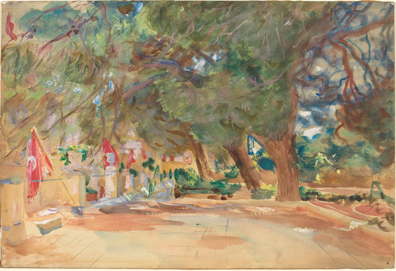 Um memorial de guerra, 1918 (aquarela e guache sobre grafite em papel de wove montado a bordo) de John Singer Sargent