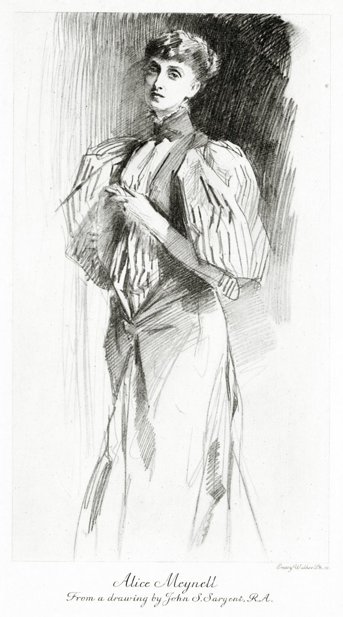 Alice Meynell, gravada por Emery Walker, c.1913 de John Singer Sargent