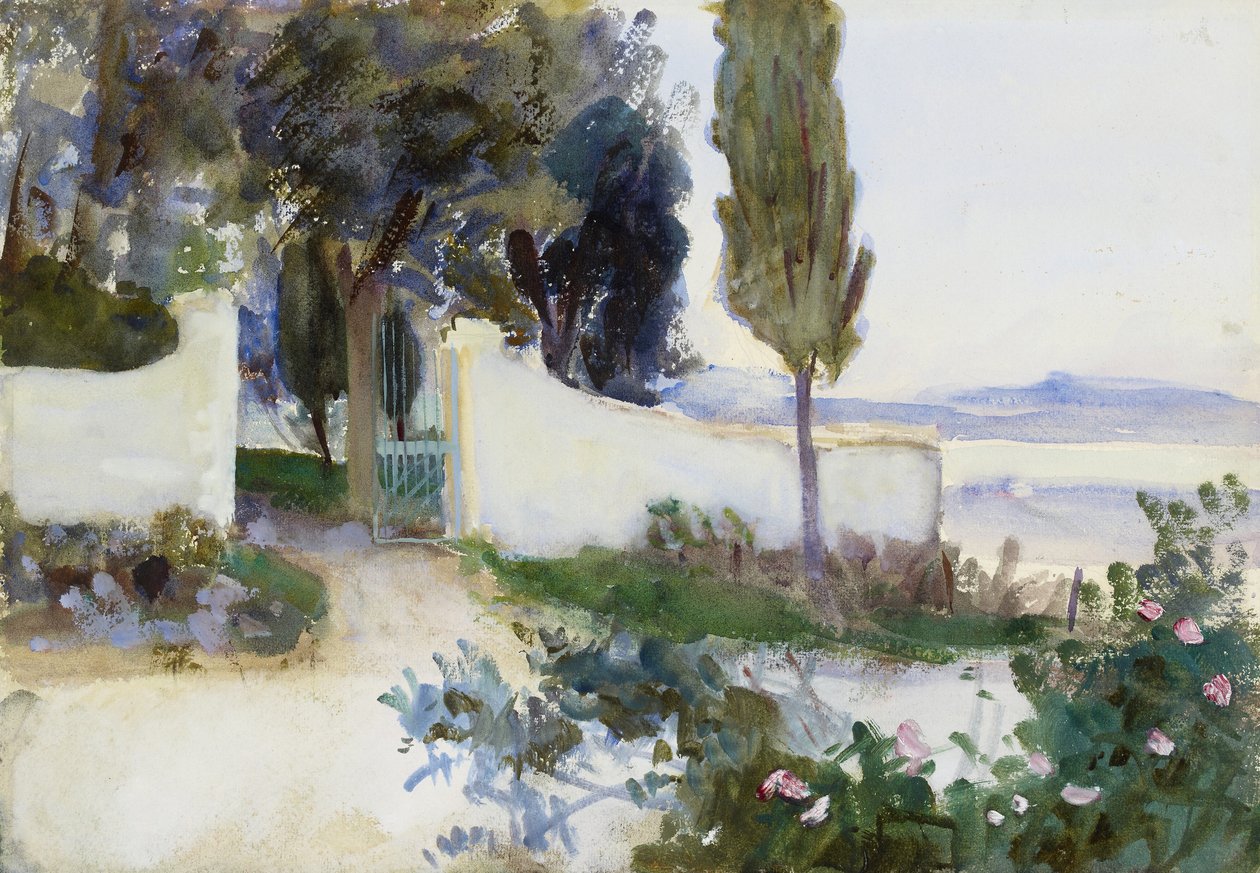 Portões de uma Villa na Itália (aquarela sobre papel) de John Singer Sargent