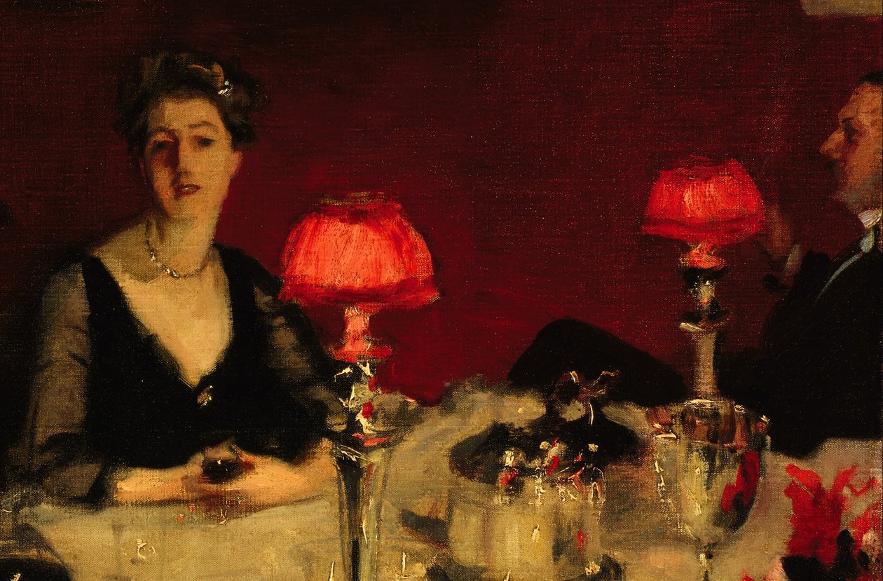 Le Verre de porto: detalhe de Albert e Edith Vickers de John Singer Sargent