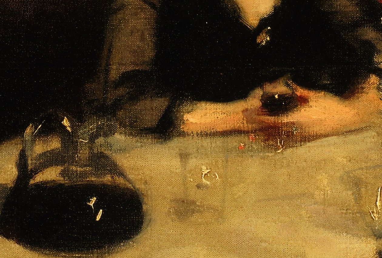 O porto de vidro: detalhe do porto de John Singer Sargent