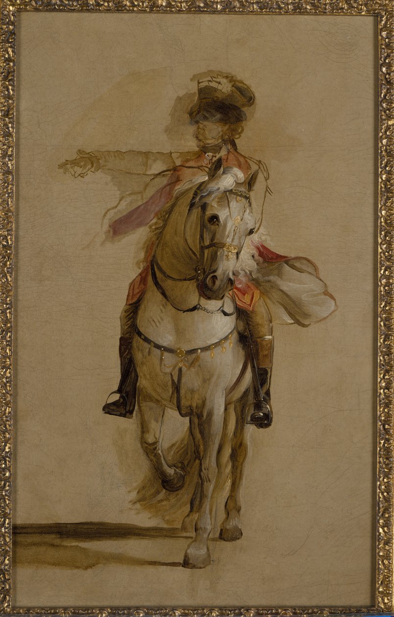 General George Augustus Eliott em um carregador cinzento, estudo para "o cerco de Gibraltar". c.1787 de John Singleton Copley