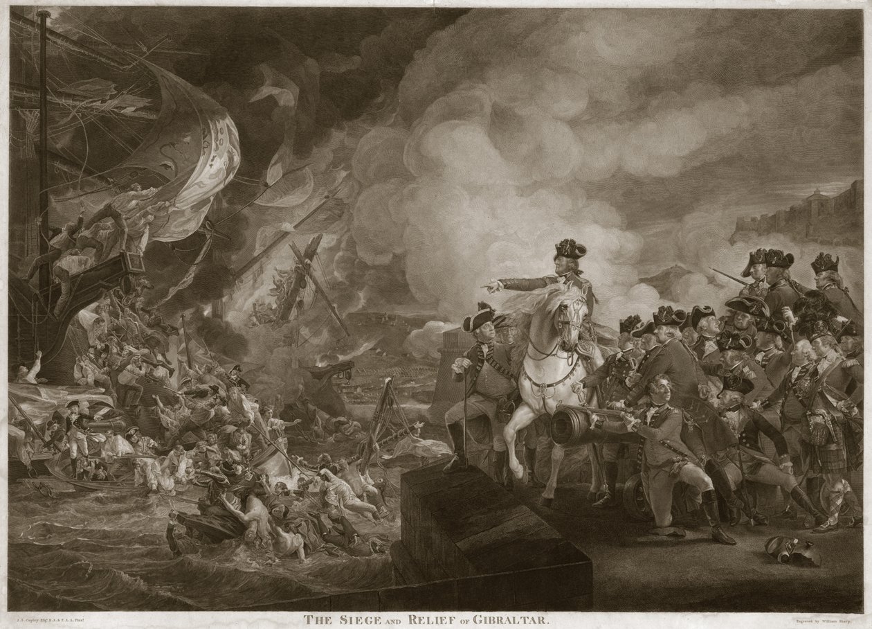 O Cerco e Socorro de Gibraltar, pub. 1810 de John Singleton Copley