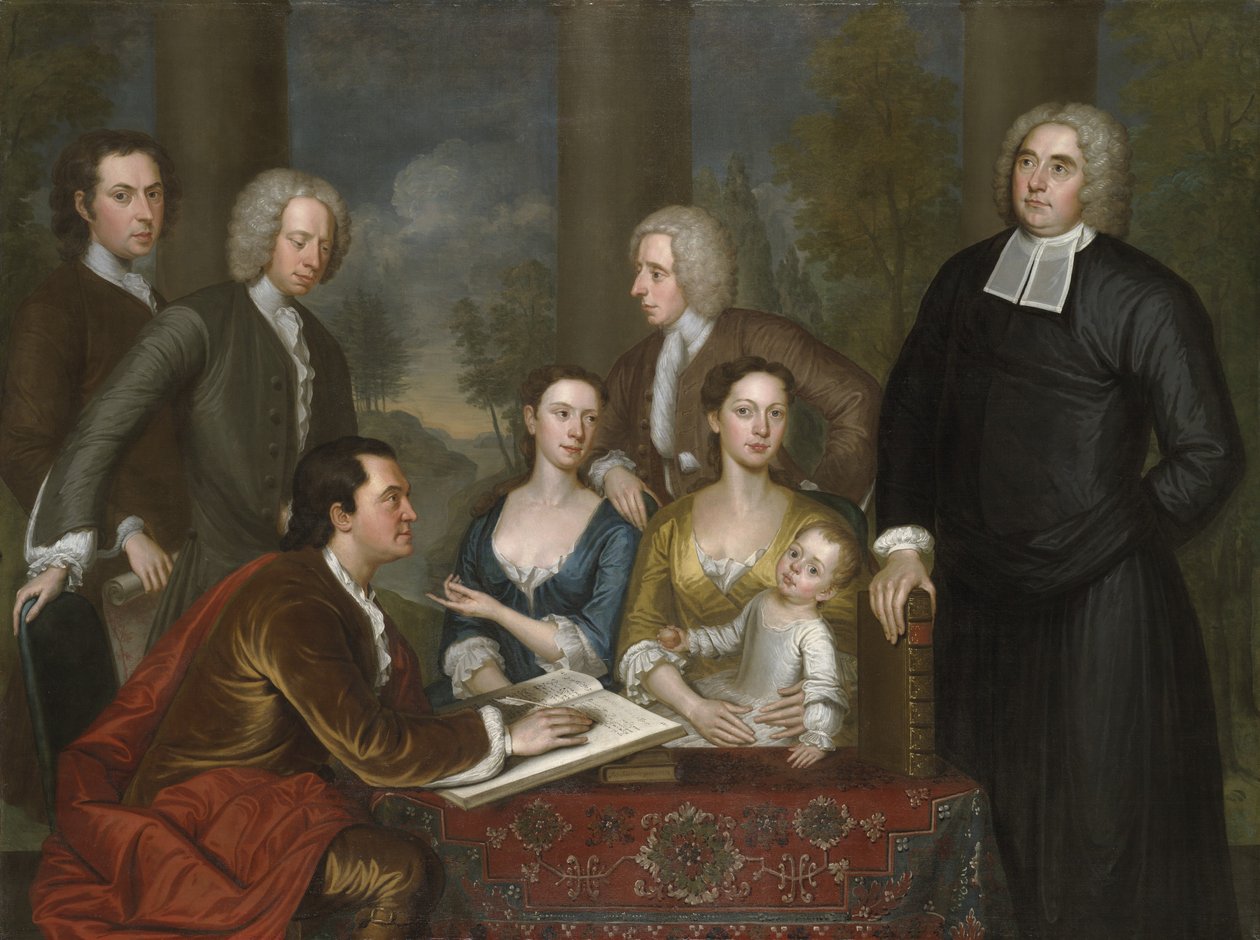 O Grupo das Bermudas, Dean Berkeley e sua comitiva, 1728, retrabalharam 1739 de John Smibert