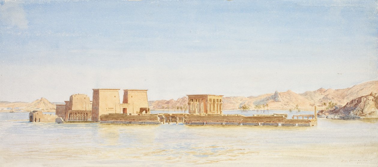O Templo de Isis na Ilha de Philae, c.1907-10 de John Somerscales