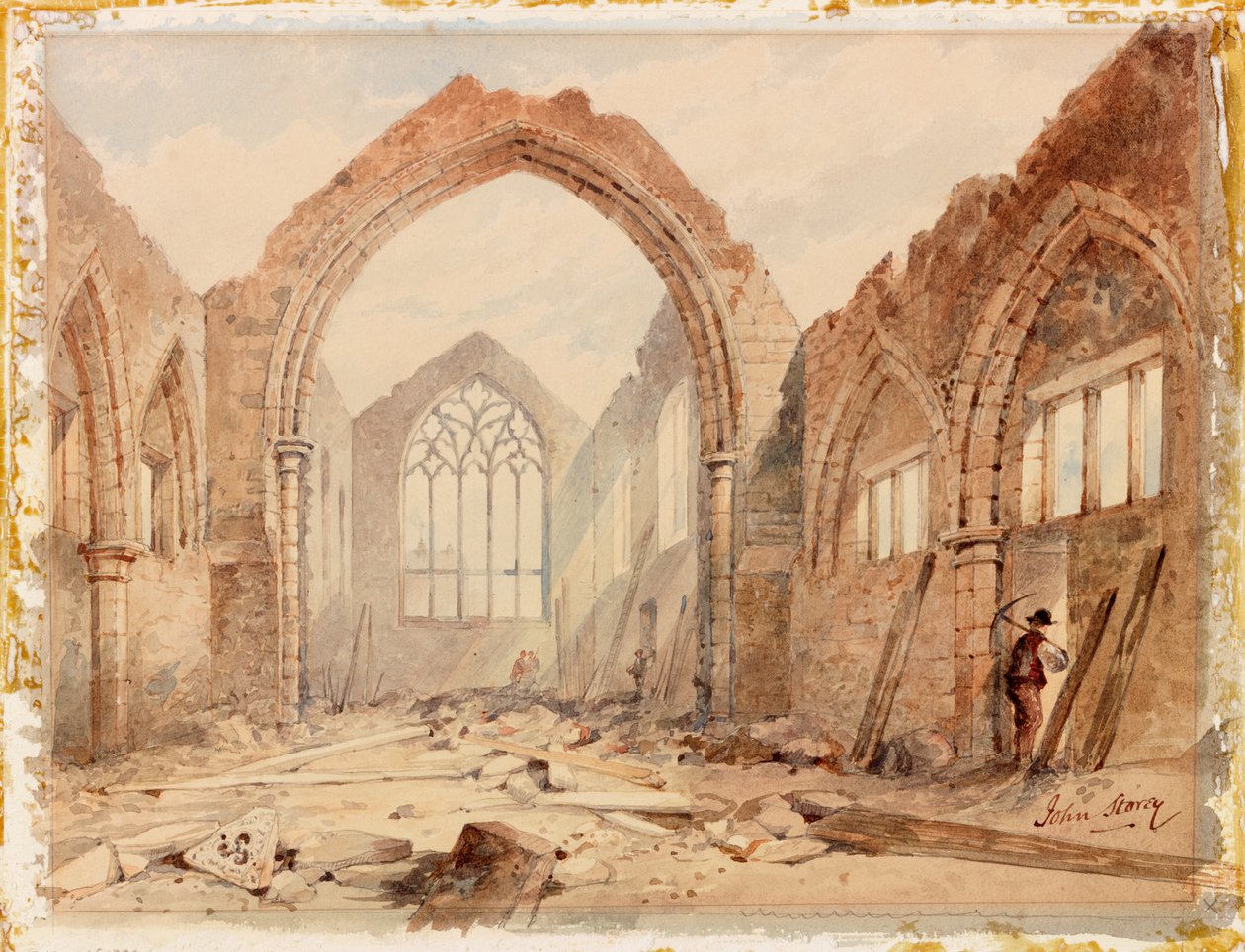 Capela de Santa Maria, Westgate Road, 1881 (tinta, lápis e wc no papel) de John Storey