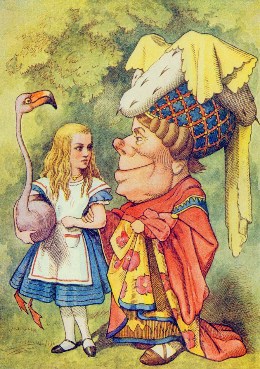 Alice com a duquesa, ilustração de &39;Alice no País das Maravilhas&39; por Lewis Carroll (1832-9) de John Tenniel