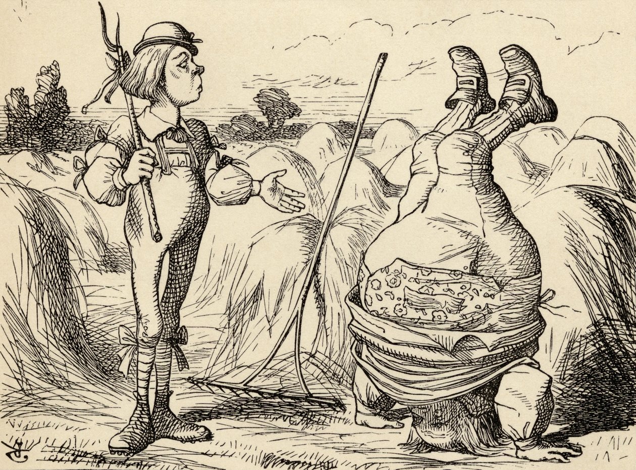 Padre William de pé sobre a cabeça, de "Alice no País das Maravilhas", de Lewis Carroll, publicado em 1891 de John Tenniel