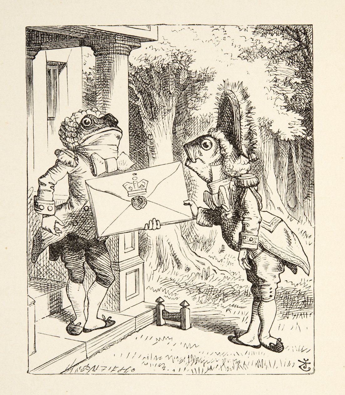 Fish Footman, de Alices Adventures in Wonderland por Lewis Carroll (1832 - 98), publicado em 1891 de John Tenniel