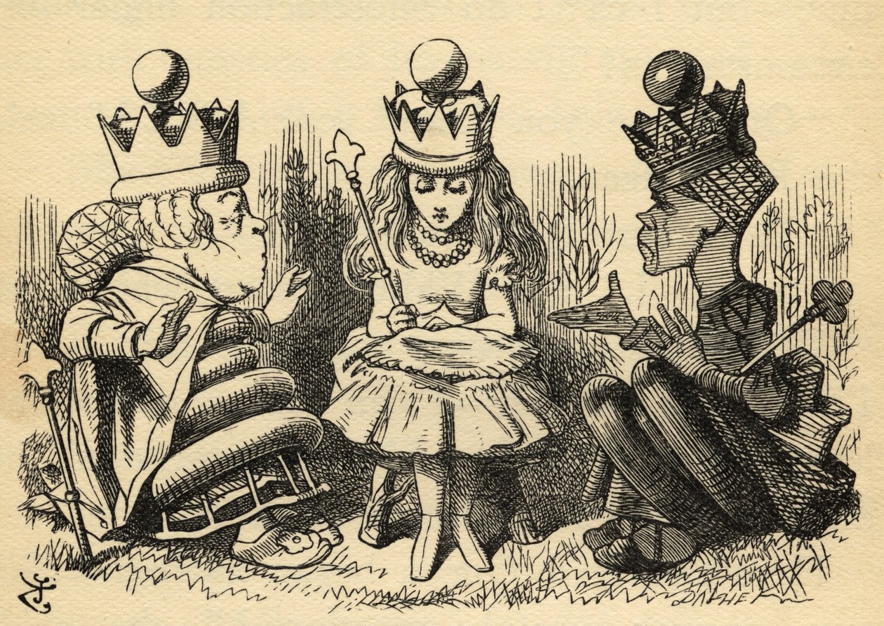 Manners and Lessons, ilustração de &39;Through the Looking Glass&39;, de Lewis Carroll (1832-1898), publicado pela primeira vez em 1871 de John Tenniel