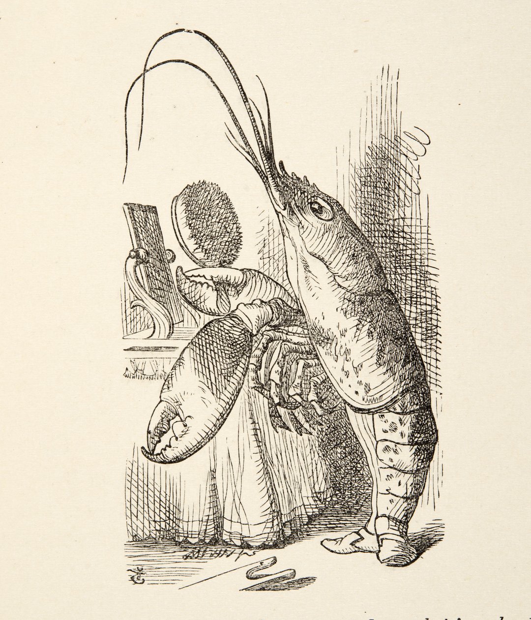 A voz da lagosta, de Alices Adventures in Wonderland por Lewis Carroll (1832 - 98), publicado em 1891 de John Tenniel