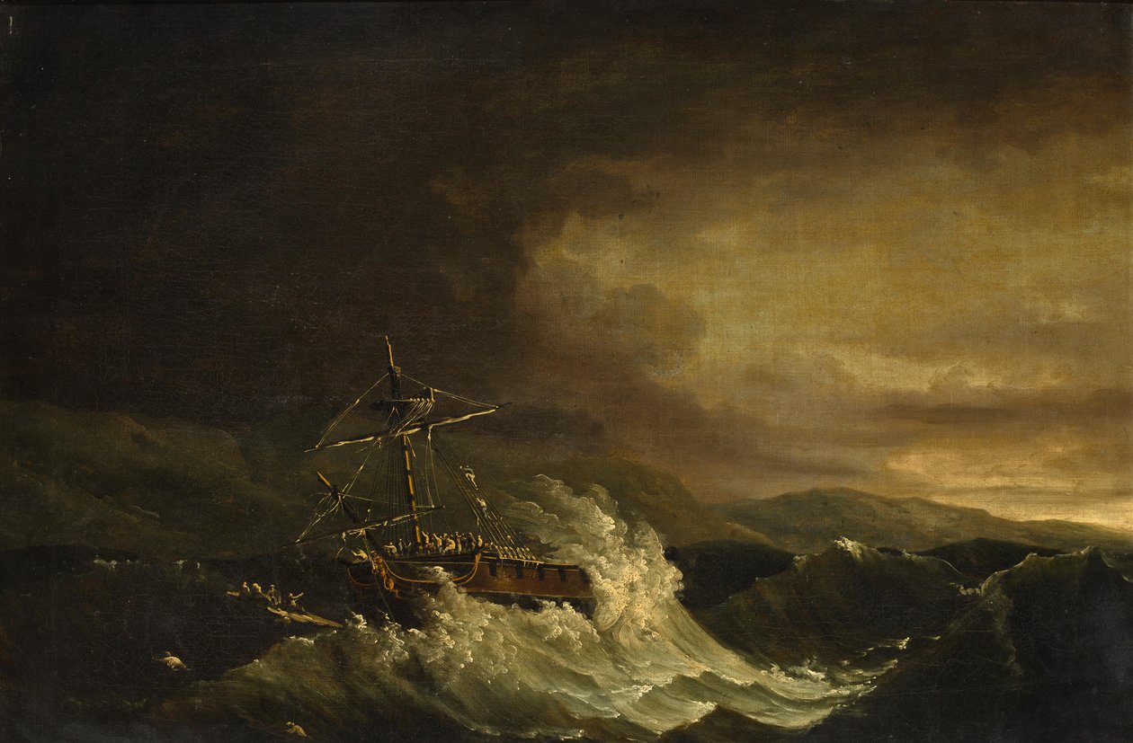 O naufrágio do HMS Deal Castleoff Porto Rico de John Thomas Serres