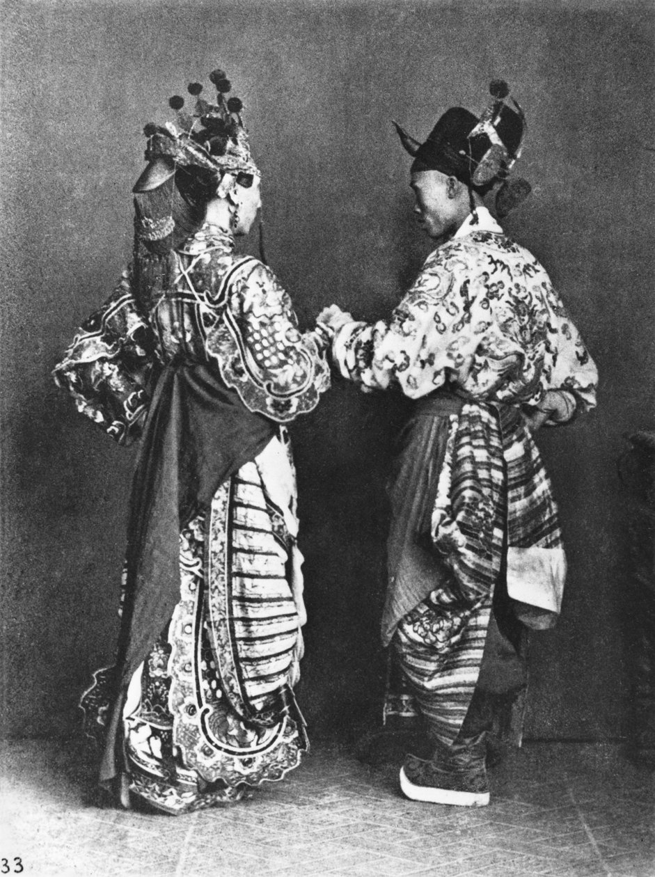 Atores chineses por trás, c.1870 de John Thomson