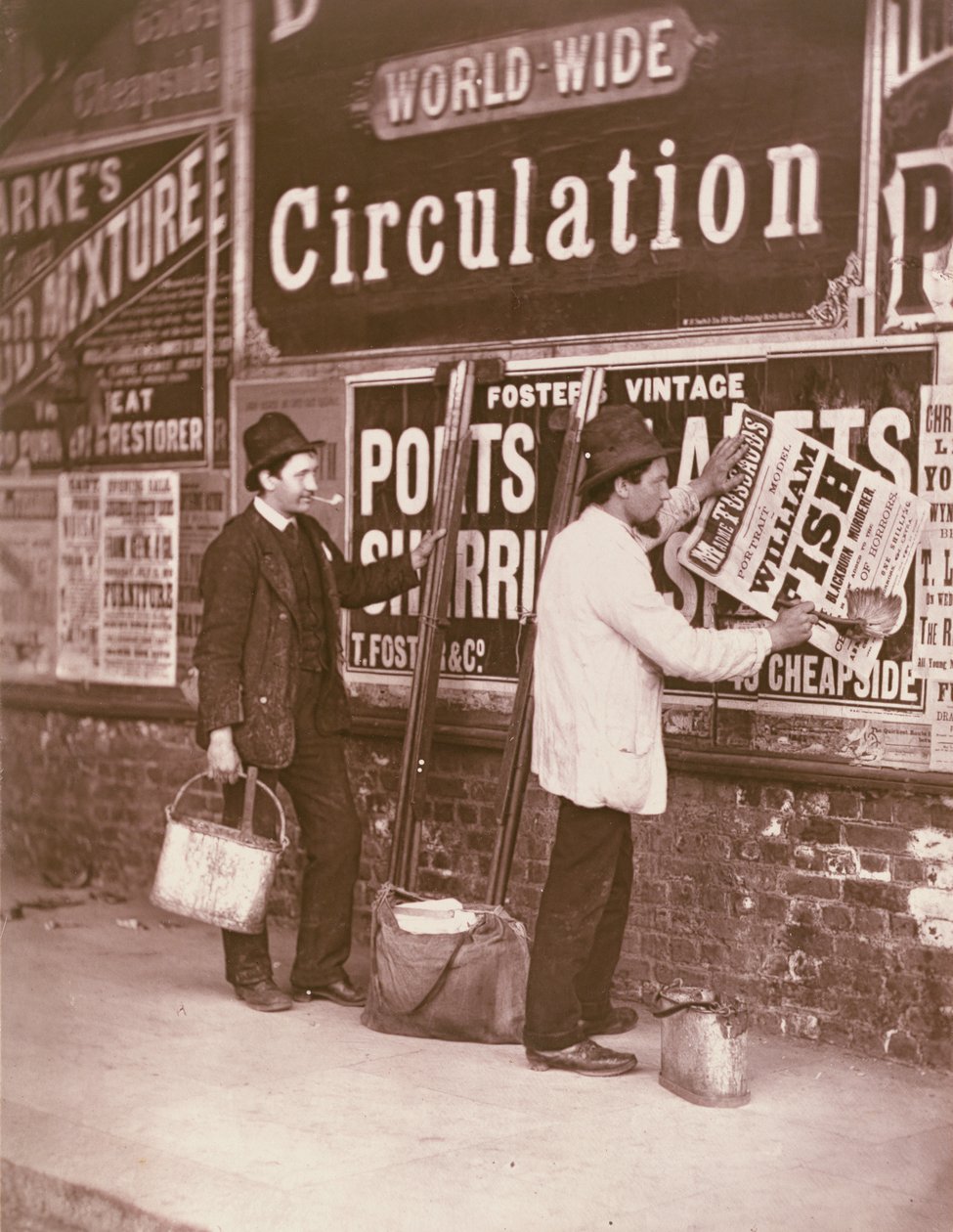 Publicidade de rua, de &39;Street Life in London&39;, 1877-78 (woodburytype) de John Thomson