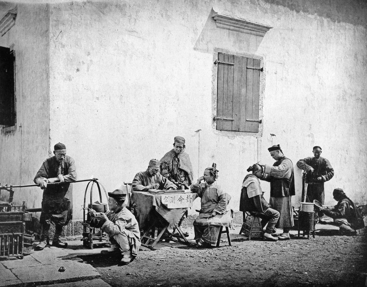 Grupos de rua, Kiu-Kiang, c.1867-72 de John Thomson